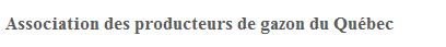Association des producteurs de gazon du Qu�bec