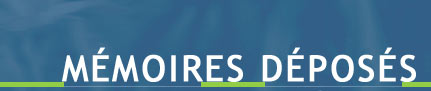 M�moires d�pos�s � la CAAAQ